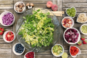 Fruits and berries on a table