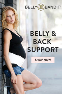Woman wearing a belly binder