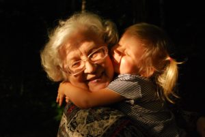 grandmother with toddler