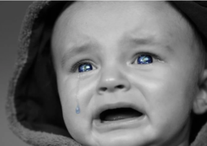 Baby crying blue tears