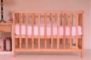 photo of wood baby crib