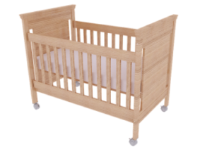 photo of wood baby crib