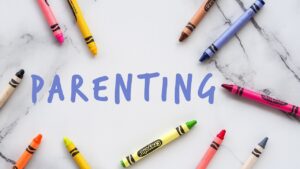 crayons with the word parenting